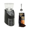 Capresso Jura Infinity 560.01 Conical Burr Coffee Grinder Black + Capresso Grand Aroma Whole Bean Coffee (8.8oz) Swiss Roast Regular + Accessory Kit