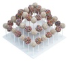 Attractive Square White 3-tier Stand Holds up to 52 Cake Pops or Lollipops. It's Ideal for Parties and Festive Get-togethers.