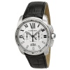 Cartier Calibre de Cartier Silver Dial Black Leather Automatic Mens Watch W7100046