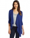 Magaschoni Women's 100% Cashmere Waterfall Cardigan, Imperial Mouline, Medium