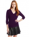 Magaschoni Women's 100% Cashmere V Neck Sweater, Pansy,Small