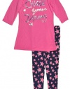 Sugar Sweet Couture Pink & Black 2Pc Pajama Pant Set (7/8)