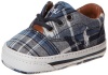 Ralph Lauren Layette Vaughn Crib Shoe (Infant/Toddler),Navy Plaid,3 M US Infant