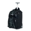 High Sierra Freewheel Wheeled Backpack, Grey Plaid/Black, 20.5x13.5x8-Inch