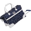 Diane Von Furstenberg Luggage Color On The Go 20 Inch Wheeled City Bag, Navy/White, One Size