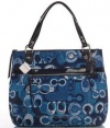 Coach Limited Edition Poppy Glam Shopper Bag Purse Tote 19881 Denim Blue