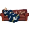 NFL San Diego Chargers Comfy Throw Blanket with Sleeves, Stripes Design