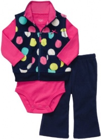 Carter's Baby Girl's Micro Fleece 3 Pc Vest & Pant Set