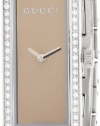 Gucci Women's YA127508 G-Frame Rectangle Steel Bracelet Diamond Case Watch