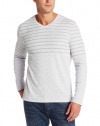 Calvin Klein Sportswear Men's Long Sleeve V-Neck Tee, Pedal Grey, Medium