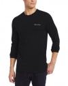 Calvin Klein Men's Long Sleeve Logos Tee, Black, Small