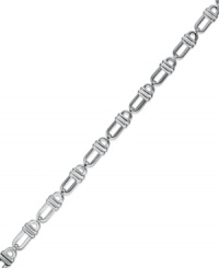 Double up on sleek style. Giani Bernini's polished double bar link bracelet is a timeless accent for your collection. Set in sterling silver. Approximate length: 7-1/4 inches. Approximate width: 1/8 inch.