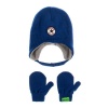 Converse Boys 2-7 2-Piece Lined Beanie Hat & Mittens Set 2T/4T Blue, Cream, Gray, Green & Red