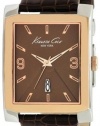 Kenneth Cole New York Men's KC1783 Classic Rose Gold Bezel Rectangle Watch