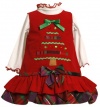 Bonnie Baby-girls Newborn Corduroy Jumper Set With Tiered Skirt