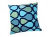 Trina Turk Peacock Abstract Drop Embroidered Decorative Pillow, 20 by 20-Inch, Blue