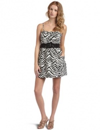 Jessica Simpson  Women's Zebra Print Dress with Pockets,Zebra Black/White,2