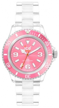 Ice-Watch Unisex CL.PK.U.P.09 Classic Collection Pink Dial Clear Plastic Watch