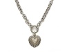 Diamonds Heart Charm Sterling Silver Necklace by Effy Collection