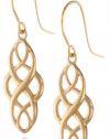 Goldtone Finish Silver Celtic Design Oval Dangle Earrings