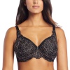 Playtex Women's Secrets feel Gorgeous Lace Embroidery Underwire Bra, Black with Golden Cocoa, 38DD