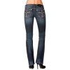 Miss Me Denim Jeans Womens Crystal Cross Bootcut Dark Wash JP5573B