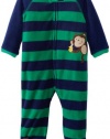 Little Me Baby-boys Infant Monkey Blanket Sleeper Boy, Navy Sripe, 18 Months