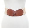 Style&co. Belt, Women's Popcorn Stitch Stretch Wide Belt (S/M, Natural)