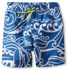 Little Me Baby-boys Infant Wave Monkey Swimtrunk, Blue Print, 24 Months