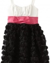 Ruby Rox Girls 7-16 Rosette Skirt Colorblock Dress, Black/Raspberry, 16