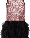 Ruby Rox Girls 7-16 Flapper Dress, Pink/Black, 10