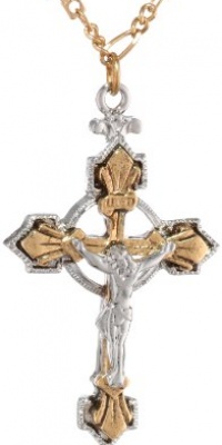 The Vatican Library Collection Two-Tone Crucifix Necklace