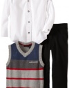 Calvin Klein Boys 2-7 Vest With White Shirt And Pants, Gray, 6