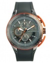 Armani Exchange Chronograph Grey Dial Grey Silicone Rubber Mens Watch AX1402