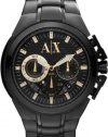 Armani Exchange Chronograph Black Dial Black Ion-plated Mens Watch AX1192