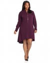 Calvin Klein Women's Plus-Size Collar Dress with Button Front