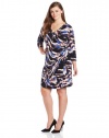 Calvin Klein Women's Plus-Size Printed Wrap Dress with Hardware