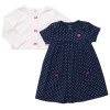 Carter's Baby Girls 2-piece Bodysuit & Cardigan Dress Set (NB-12M) (9 Months, Blue Dot)