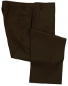 Ralph Lauren Men's Flat Front Solid Brown Wool Dress Pants - Size 34 x32