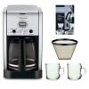 Cuisinart DCC-2650 Extreme Brew 12-Cup Programmable Coffeemaker + Cuisinart GTF Gold Tone Filter + Glass Coffee Mug 2-Pieces + Coffee/ Espresso Descaler