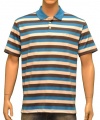 Columbia Men's Big Smoke Omni-Shade Striped Polo Shirt Blue