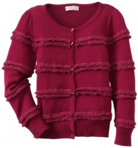 Design History Girls 2-6x Long Sleeve Cardigan, Razzlberry, 6