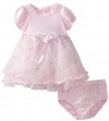 Nannette Baby-Girls Newborn 2 Piece Flower Dress Set, Pink, 6-9 Months