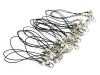 COSMOS 3 inches Black 20 PCS Cellphone Strap with Silver Color Tone Split Ring and Lobster Clasp with Free Cosmos Cable Tie