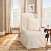 Sure Fit Cotton Duck Wing Chair Slipcover, Natural