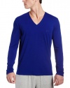 HUGO BOSS Men's Cotton Stretch Long Sleeve V-Neck Shirt