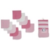 Gerber Washcloth Set (Light Pink, Medium Pink, Dark Pink, White), 10-Count