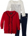 Nautica Baby-Girls Infant 3Pc Ruffle Cardigan Set