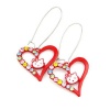 Crystalmood Hello Kitty Heart Czech Crystal Rhinestone Earrings Red