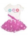 Baby / Infant Girls 3 Piece Tutu Flower Set by Baby Starters - Purple - 12 Mths